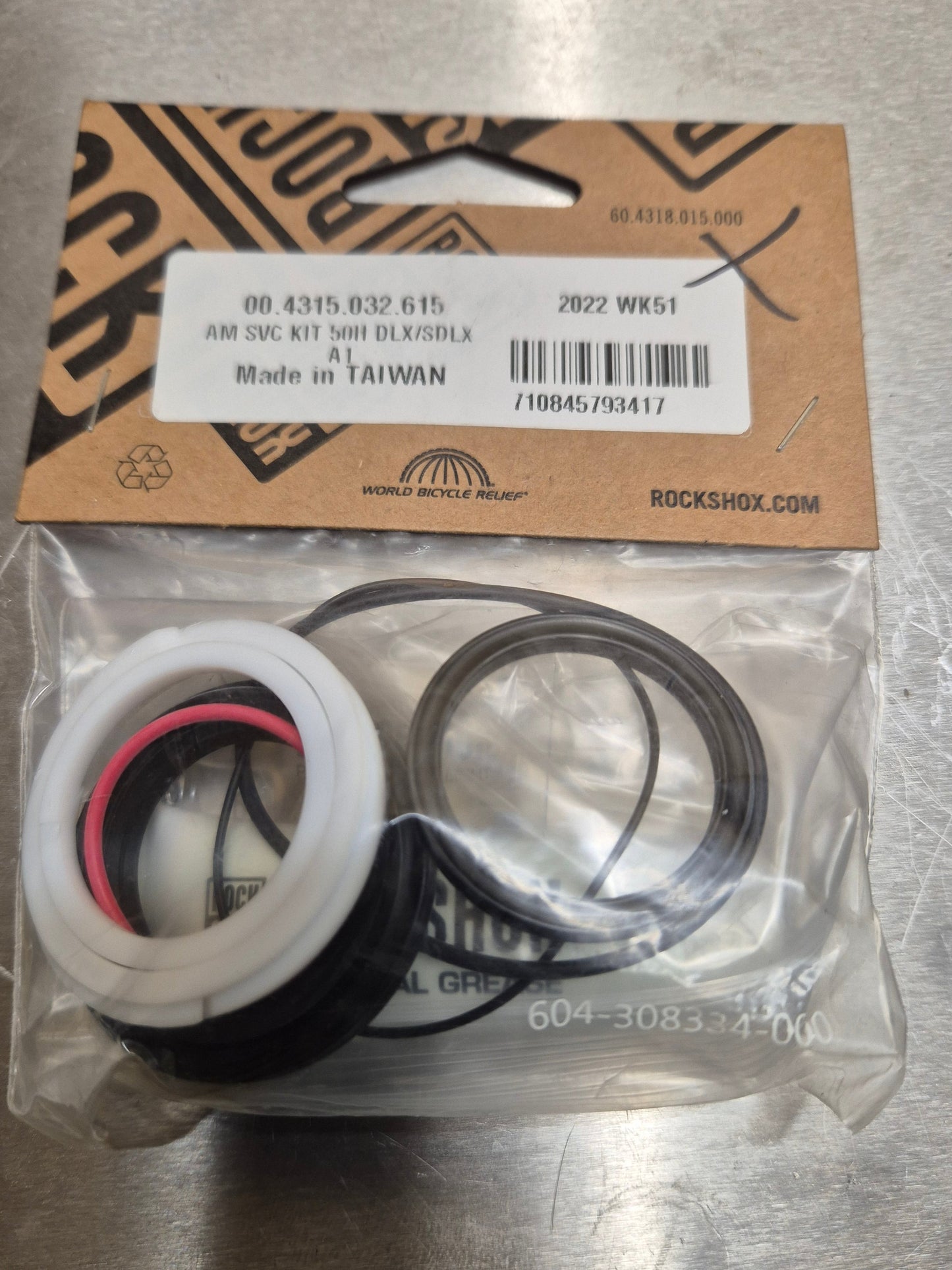 RockShox Deluxe/ Super Deluxe Service Kit Luftkammer, Dichtungskit 50h